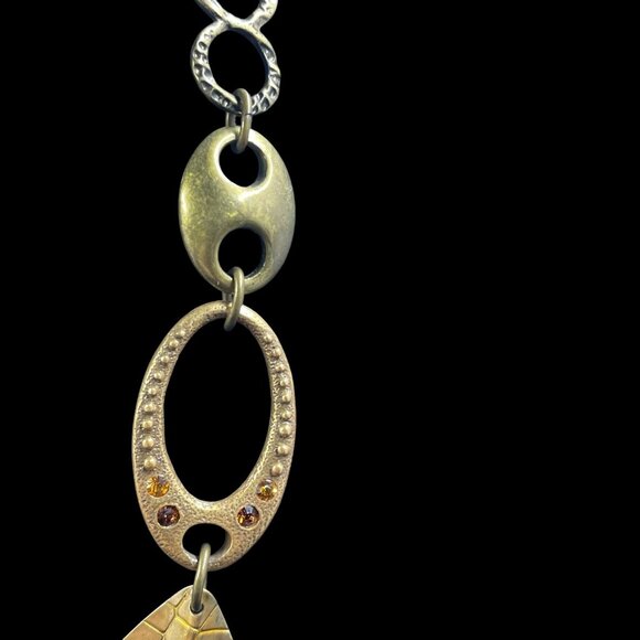 Chicos Statement Necklace Mixed Metals Art To Wear Bohemian Eclectic Vintage - Picture 6 of 8